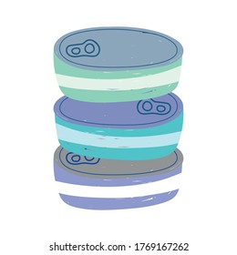 canned fish stacked isolated icon design white background vector illustration