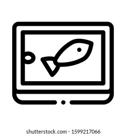 Canned Fish Tin Icon Vector. Outline Canned Fish Tin Sign. Isolated Contour Symbol Illustration