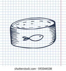 Canned fish vector doodle illustration