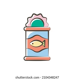 Ilustración de diseño de iconos de esquema rellenado con vector de pescado. Símbolo de comida y bebida sobre fondo blanco Archivo EPS 10