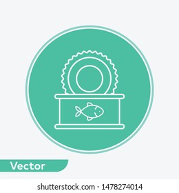Canned fish vector icon sign symbol