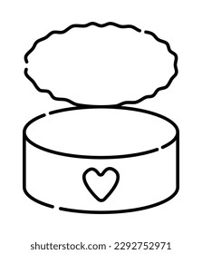 Canned food black and white vector line icon