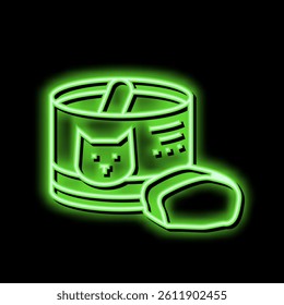 canned food for cat neon light sign vector. canned food for cat illustration