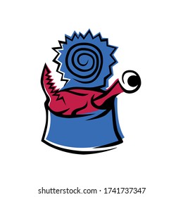 canned food with crabs. solid closed loops vector