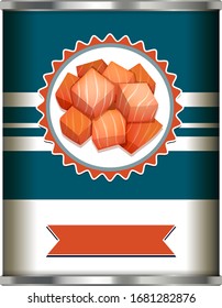 Canned food design template on white background illustration
