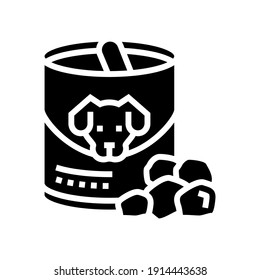 canned food for dog glyph icon vector. canned food for dog sign. isolated contour symbol black illustration