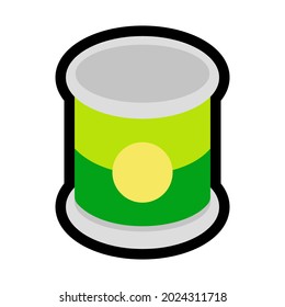 Canned food emoji flat icon isolated vector illustration on white background