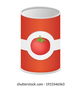 Canned Food Emoji Vector Design. Tomato Sauce Food Art Illustration. Industrial Tin Can Product Clipart.