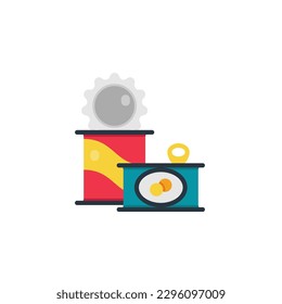 canned food flat icons. Vector illustration. Isolated icon suitable for web, infographics, interface and apps.
