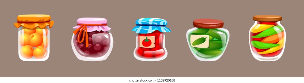 canned food, fruit in cans, vegetables in cans, peaches, berries, cucumbers,