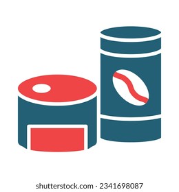 Canned Food Glyph Two Color Icon For Personal And Commercial Use.
