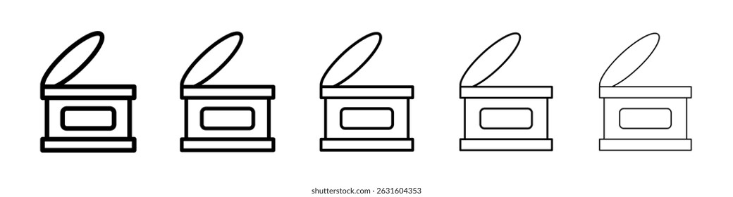 Canned food icon in black. Vector illustration for graphic design