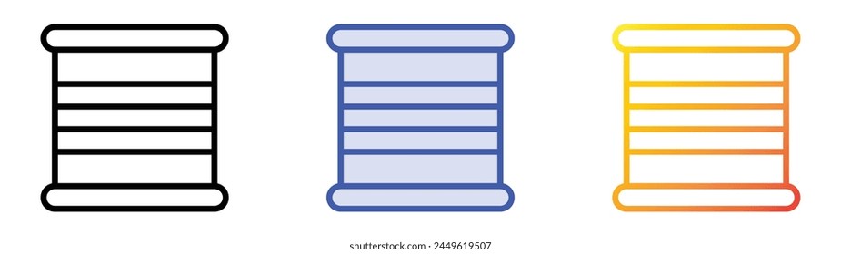 canned food icon. Linear, Blue Fill and Gradient Style Design Isolated On White Background