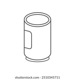 Canned Food Icon Open aluminum metal product can vector symbol used for travel containers of chicken meat and preserved fish.