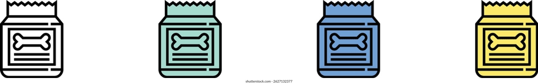 canned food icon. Outline, Green, Blue and Yellow Style Design Isolated On White Background