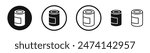 Canned Food Icon Set Open aluminum metal product can vector symbol used for travel chicken meat containers and preserved fish.