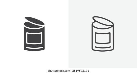 Canned food icon. solid filled and stroke thin line style eps 10