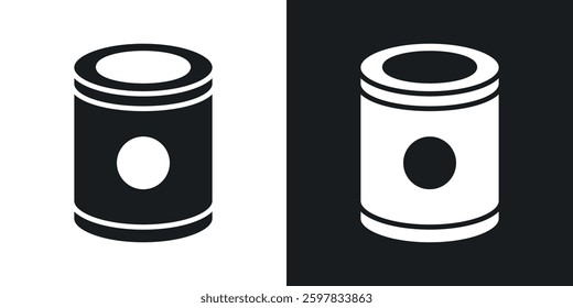 Canned food icon symbol collection on white background.