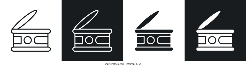 Canned food icon symbol collection on white background.