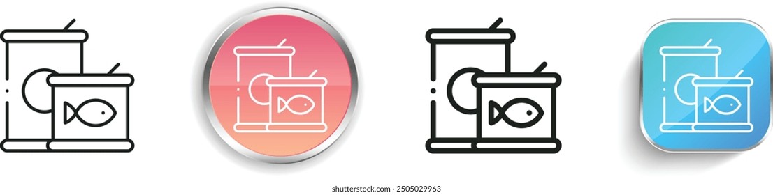 canned food icon. Thin Linear, Regular and Button Style Design Isolated On White Background