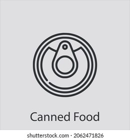 canned food icon vector icon.Editable stroke.linear style sign for use web design and mobile apps,logo.Symbol illustration.Pixel vector graphics - Vector
