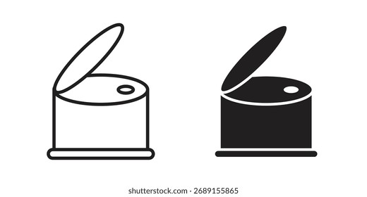 Vector de icono de comida enlatada en diseño plano simple, contorno.