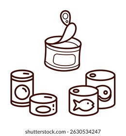 canned food image icon vector illustration design set
