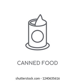 Canned food linear icon. Modern outline Canned food logo concept on white background from camping collection. Suitable for use on web apps, mobile apps and print media.