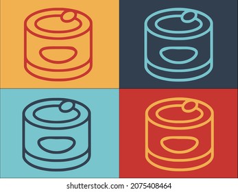 Canned Food Logo Template, Simple Flat Icon of food,can,tin