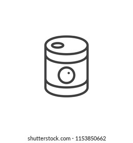 Canned food outline icon. linear style sign for mobile concept and web design. Conserve Can simple line vector icon. Symbol, logo illustration. Pixel perfect vector graphics