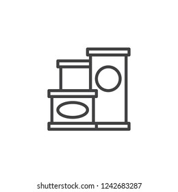 Canned food outline icon. linear style sign for mobile concept and web design. Food in cans simple line vector icon. Symbol, logo illustration. Pixel perfect vector graphics