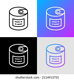 Canned food for pet thin line icon. Modern vector illustration for pet shop.