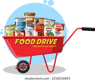 Canned food for sale isolated illustration