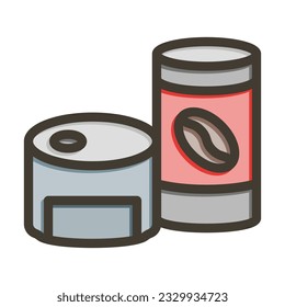 Canned Food Thick Line Filled Colors For Personal And Commercial Use.
