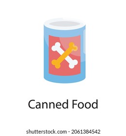 Canned Food Vector Flat Icon Design illustration. Veterinary Symbol on White background EPS 10 File