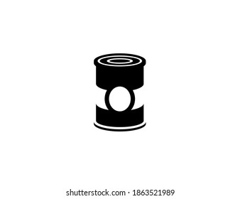 Canned food vector icon. Isolated canned food illustration