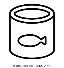 Canned Food Vector Line Icon Design