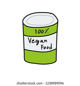 Canned food for vegans Free Hand Drawn Vector