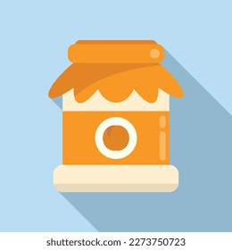 Canned fruit icon flat vector. Food pickle. Glass jar
