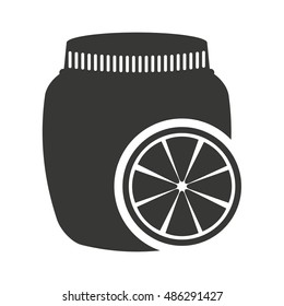 canned fruit in mason jar monochrome silhouette vector illustration design
