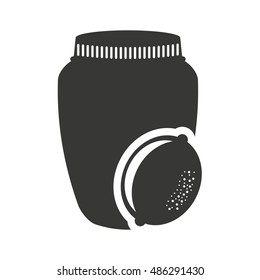 canned fruit in mason jar monochrome silhouette vector illustration design