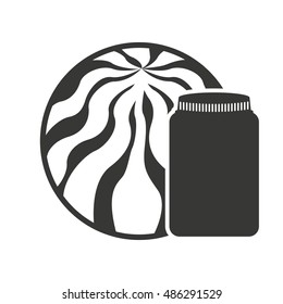 canned fruit in mason jar monochrome silhouette vector illustration design