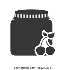 canned fruit in mason jar monochrome silhouette vector illustration design