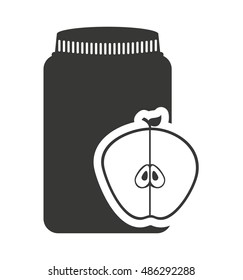 canned fruit in mason jar monochrome silhouette vector illustration design