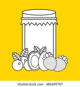 canned fruit in mason jar vector illustration design