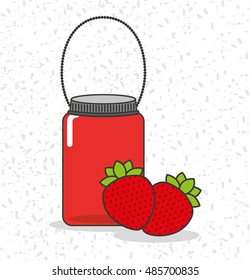 canned fruit in mason jar vector illustration design