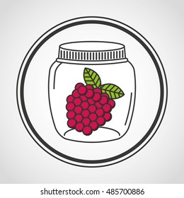 canned fruit in mason jar vector illustration design