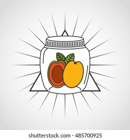 canned fruit in mason jar vector illustration design