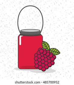 canned fruit in mason jar vector illustration design