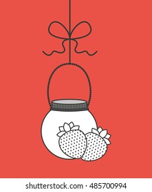 canned fruit in mason jar vector illustration design
